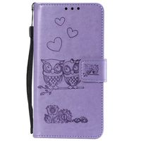 Lomogo Embossed Owl Huawei Honor 8X Case Leather Wallet Case with Kickstand Card Holder Shockproof Flip Case Cover for Huawei Honor 8X / Honor View 10 Lite - LOHHA100220 Purple