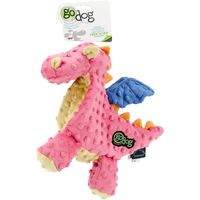goDog Dragons with Chew Guard, Coral, Large