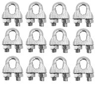 BRUFER Wire Rope Clamp Clip for Cables Zinc Plated - 5/16" inch - Bulk Pack of 12 Pieces