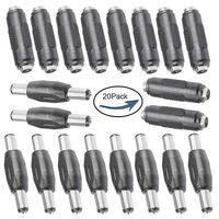 20pcs Lime2018 DC Female to Female And Male to Male Connector 5.5mm x 2.1mm 12V 5A Power Cable Jack Adapter，DC Power Jack Plug Adapter for CCTV Home Security Surveillance