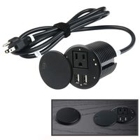 Desktop Power Grommet With Swing Open Cover. Desk Grommet Outlet 2.35inch Hole,Power Grommet with USB, Easy Access to 1 power Source Along with 2 USB Power Port Connections