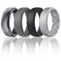 Egnaro Silicone Wedding Ring for Men, Breathable Mens' Rubber Wedding Bands, Size 8 9 10 11 12 13, for Crossfit Workout