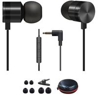 Ailun in Ear Earphones Wired HiFi Stereo Headphones Earbuds with Mic Remote Control Carry Bag for 3.5mm Interface Devices Compatible iPhone 6s Plus 6s iPad MacBook Galaxy S9 S8 Plus Note8 9 Black