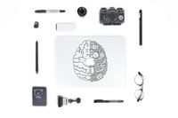 Laptop Stickers MacBook Decal - Removable Vinyl Decal w/Glowing Apple Logo Diecut - Left Right Brain Black Sticker Skin for MacBook Air Pro 13 15 inch Mac Retina - Best Decorative Sticker by Artsybb