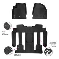 MAXLINER Floor Mats 3 Row Liner Set Black for Traverse/Enclave/Acadia/Outlook with 2nd Row Bucket Seats