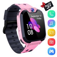 YENISEY Kids Smartwatch Music Player - 1.54 inch HD Touchscreen, HD Camera Two-Way Call SOS Anti-Lost Calculator, Wristband Games Watches for Boy Girl[1GB SD Card Included]