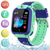 Kids Smartwatch GPS Tracker Phone - 2019 New Waterproof Children Smart Watches with 1.4" Touch Screen SOS Phone Call Talkie Walkie Pedometer Fitness Sports Band for Boys Girls Age 4-12 (Blue)