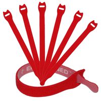 Reusable Cable Ties 1/2" x 8" for Cable Management and Organizing Cords - 30 Pack Bundled with 2 Bonus Cinch Straps (Red)