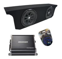 Compatible with 2007-2015 Jeep Wrangler JK Unlimited Kicker Comp C10 Dual 10" Sub Box Enclosure & CXA600.1 Amp (Renewed)
