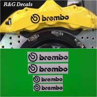 R&G Brembo 6 Piston & 4 piston High Temp Brake Caliper Decal Sticker Set of 4 (Black)