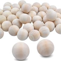 Natural Wooden Balls, 50 Pieces Unfinished Round Wood Mini Wood Craft Balls for DIY Jewelry Making Art Design - 20mm Diameter