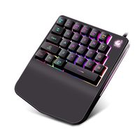 FELICON Single-Handed Mechanical Feel Gaming Keyboard K11 Wired LED Rainbow Backlit 28 Keys USB Ergonomic One-Hand Gamer Keyboard with Wrist Rest for Laptop Computer ...