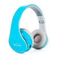 Beyution Wireless Bluetooth Headphones Over-Ear HiFi Stereo Headset Built in Mic-Phone with Retail Package (Sky Blue Color)