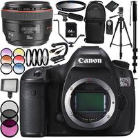 Canon EOS 5DSR DSLR Camera with EF 50mm f/1.2L USM Lens 30PC Accessory Bundle - Includes 64GB Memory Card + MORE