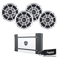 wet sounds Marine Speaker Package: HT-2 300 Watts x 2 Amplifier, Two Pairs of XS-650-S 6.5" 100 Watt RMS Speakers