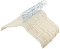 AmazonBasics Velvet Shirt Dress Clothes Hangers, 50-Pack, Ivory/Beige - AQ-W0003