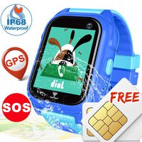 Kids GPS Tracker Watch - [SIM CARD Set] IP68 Waterproof Kids Smart Watches Phone for Boy Girl, SOS Anti- Lost Two Way Call Camera, Child Wrist Smartwatch Learning Toy Game Gift for Holiday Christmas