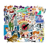Cartoon Futurama Laptop Stickers Decals - 49 Pcs Vinyl Water Bottle Phone Case Notebook Guitar Skateboard Travel Kid Adults Waterproof Unique