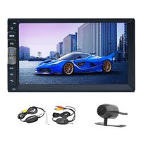 Double Din Bluetooth Car Stereo 7 inch Capacitive Touchscreen Universal Car Video with HD Rear View Camera FM Radio MP5 Player HD Touchscreen USB/TF Aux Input Bluetooth Handsfree Audio+Wireless Backup