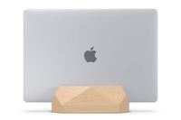 NUOV Vertical Laptop Stand for Desk, Adjustable Vertical Laptop Holder, Natural Wood Desktop Dock for Apple MacBook pro, Surface, Lenovo, Dell and More (up to 17.3 inches)