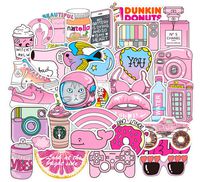 Girl Cute Cartoon VSCO Laptop Stickers Car Skateboard Motorcycle Bicycle Luggage Guitar Bike Decal 50pcs Pack (D)