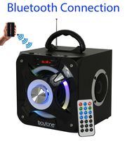 Boytone BT-32D Portable Bluetooth FM Radio Stereo Speaker System, USB Port | SD Card Slot | MP3| AUX Ports, Built in Rechargeable Battery | Flashing DJ Lights | Remote Control