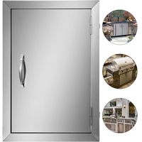 Mophorn Double Wall BBQ Access Door Cutout 20 Height x 14 Width Inches BBQ Island Door Brushed Stainless Steel Perfect for Outdoor Kitchen or BBQ Island