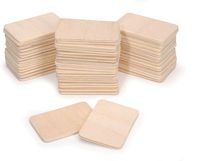 Darice Pie Rectangle-Shaped (50pc) - Light Unfinished Wood is Easy to Paint, Stain, Embellish - Perfect for Art and Craft Projects - Each Piece Measures 2.08"x1.37", 3mm T, Natural, 50 Count