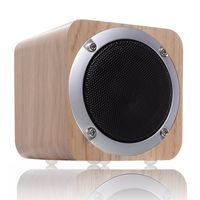 LEFON Wooden Wireless Speaker with FM Radio 1800mAh Rechargable Battery Support AUX TF Card MP3 Player (White Oak)