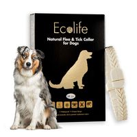 Ecolife All Natural Flea and Tick Collar for Dogs and Puppies Providing Flea and Tick Prevention for 6 Months Waterproof (Medium, White)