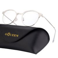 GQUEEN Semi Rimless Blue Light Blocking Computer Glasses Anti Eye Fatigue with Transparent Lens GQ022