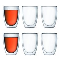 Bodum 4559-10-12US Pavina Double Wall Insulated Glasses, 12 Oz. (6-Pack), Clear
