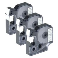 GREENCYCLE 3 Pack Replacement 18444 Industrial Permanent Vinyl Labels Black on White 1/2" x 18ft Compatible for DYMO Rhino 1000 3000 4200 5000 6000 LabelWriter 450 Duo ILP 219 3M PL150 PL200 PL300