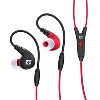 MEE audio M7P Secure-Fit Sports In-Ear Headphones with Mic, Remote, and Universal Volume Control (Red)