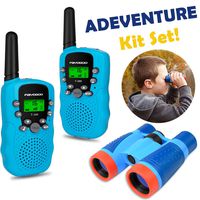 Walkie Talkies and Telescope Sets for Kids, 3-12 Year Old Boy Gift, 22 Channels 3 Mile Long Range Kids Walkie Talkies, Best Gifts & Top Toys for Outdoor Adventure Game