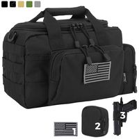 DBTAC Gun Range Bag Small | Tactical 2X Pistol Shooting Range Duffle Bag with Lockable Zipper for Handguns and Ammo (Black)