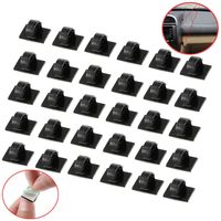CAMWAY 30PCS Mini Self Adhesive Car Wire Clips Rectangle Tie Sticker Cable Cord Holder