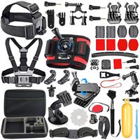 HAPY Sports Action Professional Video Camera Accessory Kit for GoPro Hero 6 5 Black, Gopro Max,Hero Session,Hero (2018),Hero 8 7,6,5,4,3,3+, GoPro Fusion,SJCAM,AKASO,Xiaomi,DBPOWER (Red Wrist Strap)