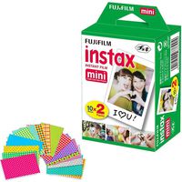 Fujifilm Instax Mini Instant Film (Twin Pack, 20 Total Pictures) + 20 Sticker Frames