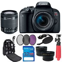 Canon EOS Rebel T7i with EF-S 18-55 IS STM, - Pixibytes Accessories Bundle