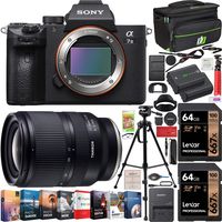 Sony a7III Full Frame Mirrorless Camera ILCE-7M3 with Tamron 17-28mm F/2.8 Di III RXD Full Frame A046 Lens Set + Deco Gear Case Tripod 2 x 64GB Memory Cards Extra Battery Kit Deluxe Bundle