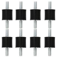 Homend 8pcs Rubber Vibration Isolator Mounts Shock Absorber with M5 x 10mm Studs,15 x 15mm Rubber Mounts,Vibration Isolators