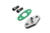PitVisit -4AN Fitting Turbo Oil Flange Built-In Restrictor Adapter Kit with Gaskets and Bolts Compatible with T3 T3/T4 Turbo Applications