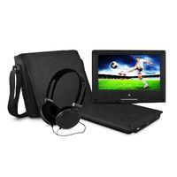 Ematic Portable DVD Player with 9-inch Swivel Screen, Travel Bag and Headphones, Black