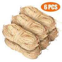 300g Natural Raffia, Raffia Ribbon Perfect for Crafts Weaving or Bouquets Decoration, Total 6 x 50g