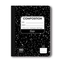 iScholar Composition Book, 150 Sheets, Wide Ruled, 9.75 x 7.5-Inches, Black Marble Cover (10150)