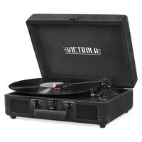 Victrola Vintage 3-Speed Bluetooth Suitcase Turntable with Speakers, Black Velvet