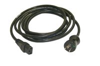 Interpower 86610710 North American Hospital Grade Cord Set, NEMA 5-15 Plug Type, IEC 60320 C13 Connector Type, Black, 10A Amperage, 125VAC Voltage, 3m Length
