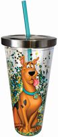 Spoontiques 21344 Scooby Doo Glitter Cup w/Straw, 20 ounces, Multicolored