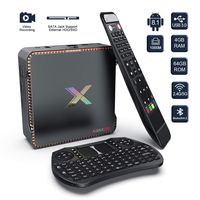 Android 8.1 TV Box, Dolamee X2 Amlogic Quad-core 4GB RAM 64GB ROM Media Player with Recording Function & SATA Jack Support 2T2R 2.4G/5G Dual Band WiFi 4Kx2K@60fps BT 4.2 USB 3.0 with Keyboard